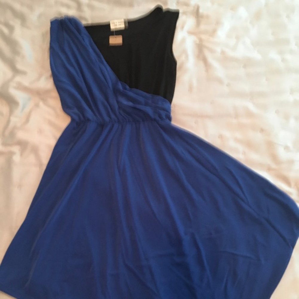 Blue and Black asymmetrical dress